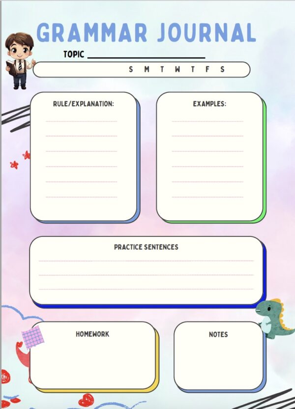 Grammar Planner Journal Printable - Image 2